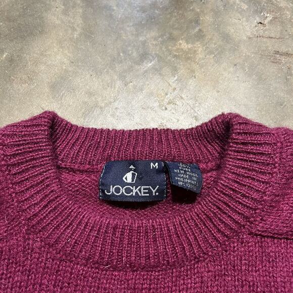 Vintage 80s Jockey Pink Wool Fall Knit Sweater - Picture 3 of 3